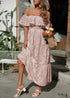 White Boho Off Shoulder Maxi Dress Tonna